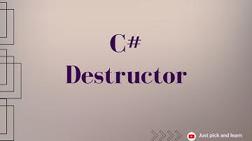 Destructor in C# | C# object-oriented programming | C# oops