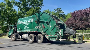 Green Leck Autocar ACX NewWay King Cobra rear loader garbage truck