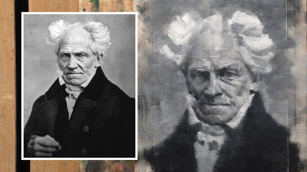 Painting study from Black and White Photograph (Schopenhauer)
