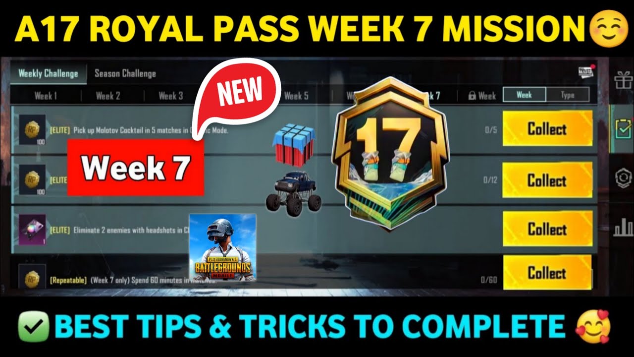 ✅A17 WEEK 7 MISSION🔥Pubg Week 7 Mission Explain🔥A17 ROYAL PASS Week 7 Mission | Pubg Mobile c10s28