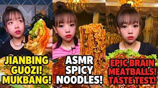 ULTIMATE MUKBANG: Spicy Jianbing, Fire Noodles &amp; Epic Meatballs! 🍝🍜🍰