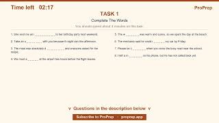 TOEFL Reading — Test 46 · Task 1: Complete The Words | ProPrep