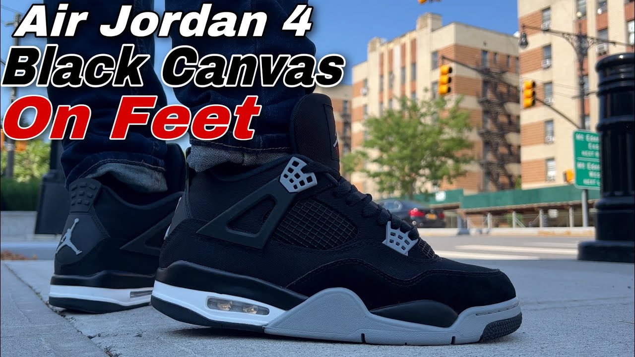 Jordan 4 Black Canvas - On Feet Look ???? - Youtube
