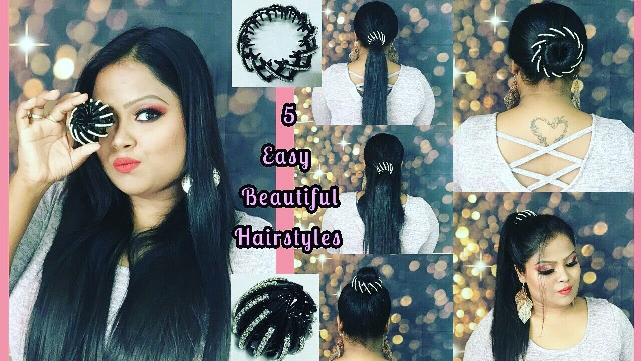 Beautiful Hairstyles using Expanding Plastic ball Bun Ponytail Holder Hair  Clip Cover| आसान जुड़ा - YouTube