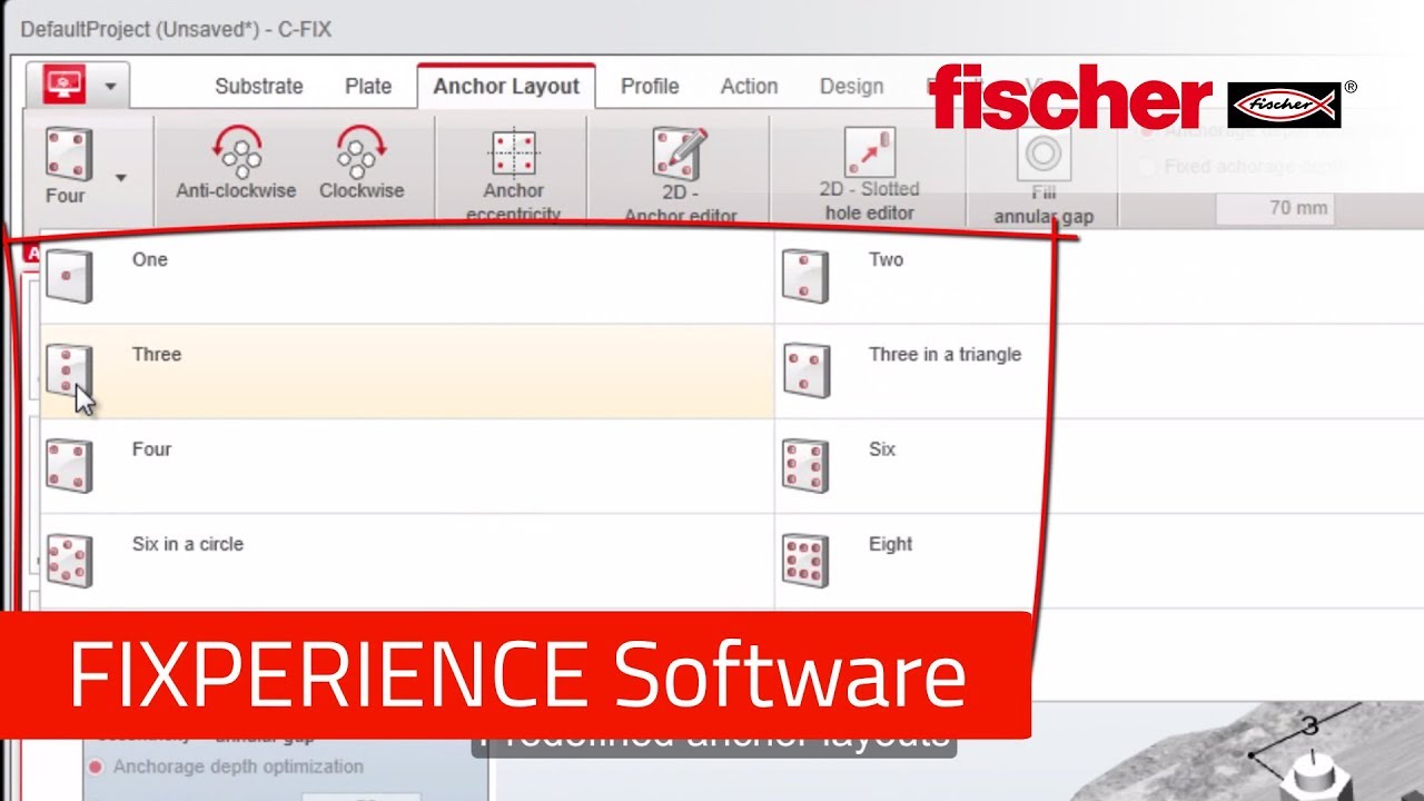 Ontwerpsoftware fischer FIXPERIENCE Software - Tutorial deel 4 (Ankerontwerp)
