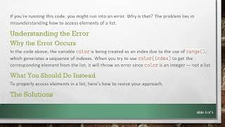 Fixing the Error: Python Cannot Access List