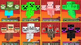 MINECRAFT HOW TO PLAY WITHER MOBS - SKELETON VILLAGER SPIDER PIG ZOMBIE CREEPER ENDERMAN My Craft