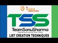 List creation techniques  vestige  team abhishek