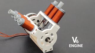 Making V6 Solenoid Engine Using Magnets