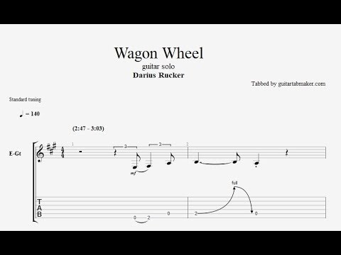 Wagon Wheel solo TAB - country guitar solo tabs (Guitar Pro)