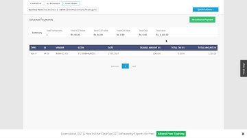 How to View All Advance Payments in ClearTax GST