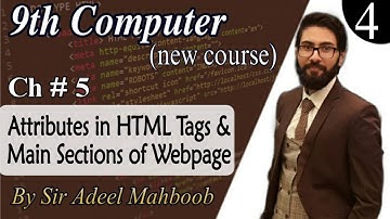 Attributes in HTML Tags in hindi/urdu | 9th computer new book chapter 5
