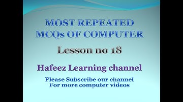 Computer Science MCQs with answers (lesson 18) for FPSC, NTS, PTS, ETEA and KPPSC