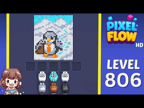 Pixel Flow Level 806 Solution Walkthrough