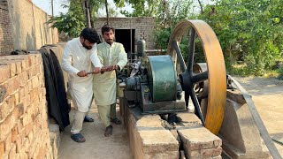 Very Shocking Start Up Diesel Engine In Cold Weather | Heavy Diesel Engine Starting Up