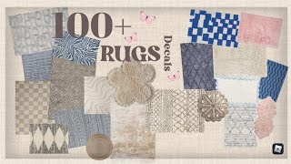 100  DECAL RUGS for bloxburg (bedroom, living room & bathroom) | ROBLOX