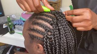 Crochet Braids using Preloop Box Braids Done in 1 hr 30 mins