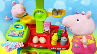 Vamos montar uma lojinha de brinquedo da Peppa Pig! Peppa Pig e sua família em português