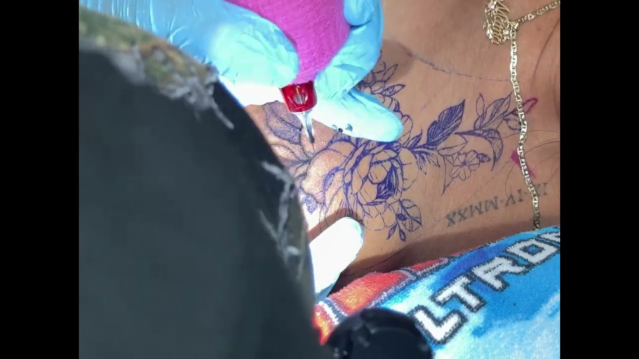 Flower tattoo in Real time .
