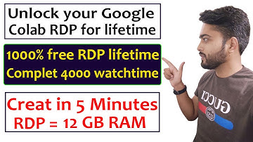 Creat Google Colab RDP for lifetime | Complete youtube watchtime in 7 days | GPU RDP | RDP