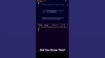 Remove all the duplicates in an array using Set Method in Javascript | Coding