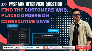 Pyspark Interview Question #9 | Find The Customers Who Ordered On Consecutive Days #dataengineering