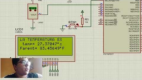 Medidor de temperatura en Pic 16f8877 en proteus FUNCIONA!!!!!!