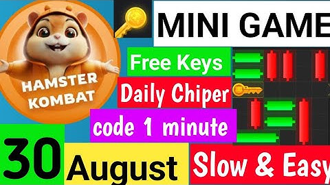 👉 30August Hamster Kombat Daily Cipher Code | Hamster Kombat Mini Game Solved slow step by step 🐹🔑🧩🪙