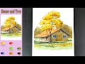 Basic Landscape Watercolor - House and Tree (sketch & color mixing, material introduce) NAMIL ART