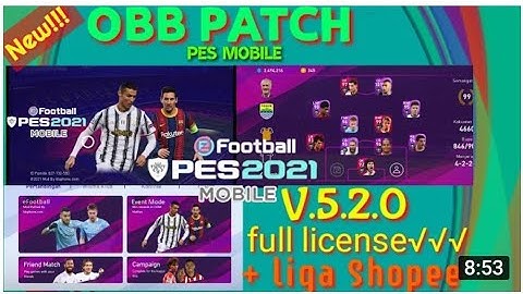 PES 2021 MOBILE PATCH V5.1.0 UEFA CHAMPION LEAGUE NEW GRAPHICS ANDROID MENU FULL LICENSE