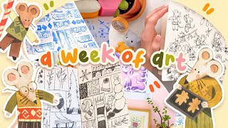 A Week of Art | Completing my first few uni projects, Working on final pieces and lots of art!