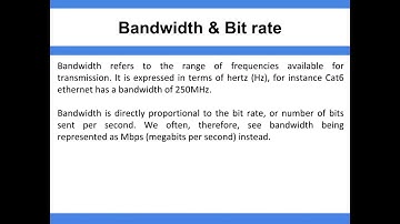 Bandwidth & Bitrate