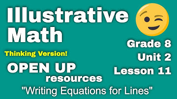 😉 8th Grade, Unit 2, Lesson 11 "Writing Equations for Lines"  Illustrative Math