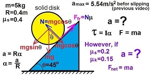 Physics 11.1  Rigid Body Rotation (8 of 10)  Rolling Object on an Incline: Ex 2