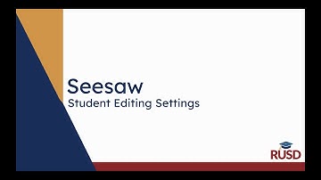 Seesaw Student Editing Settings