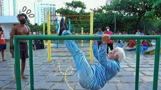 Old Man Street Workout Prank