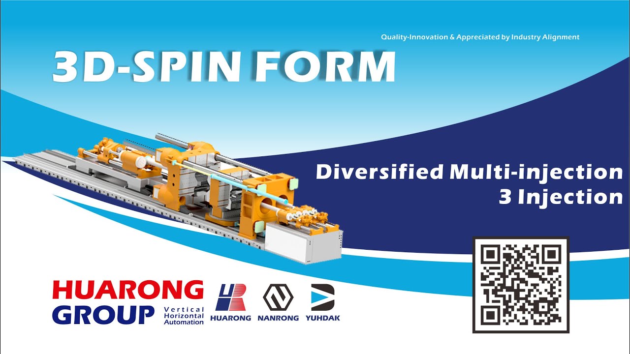 HUARONG INJECTION MOLDING MACHINE 3D 3 Injection Unit Spin form - 華嶸臥式射 ...