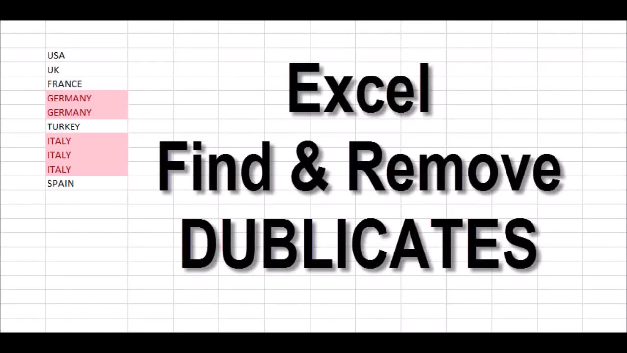 How To Find And Remove Dublicate Entries And Values In MS Excel YouTube