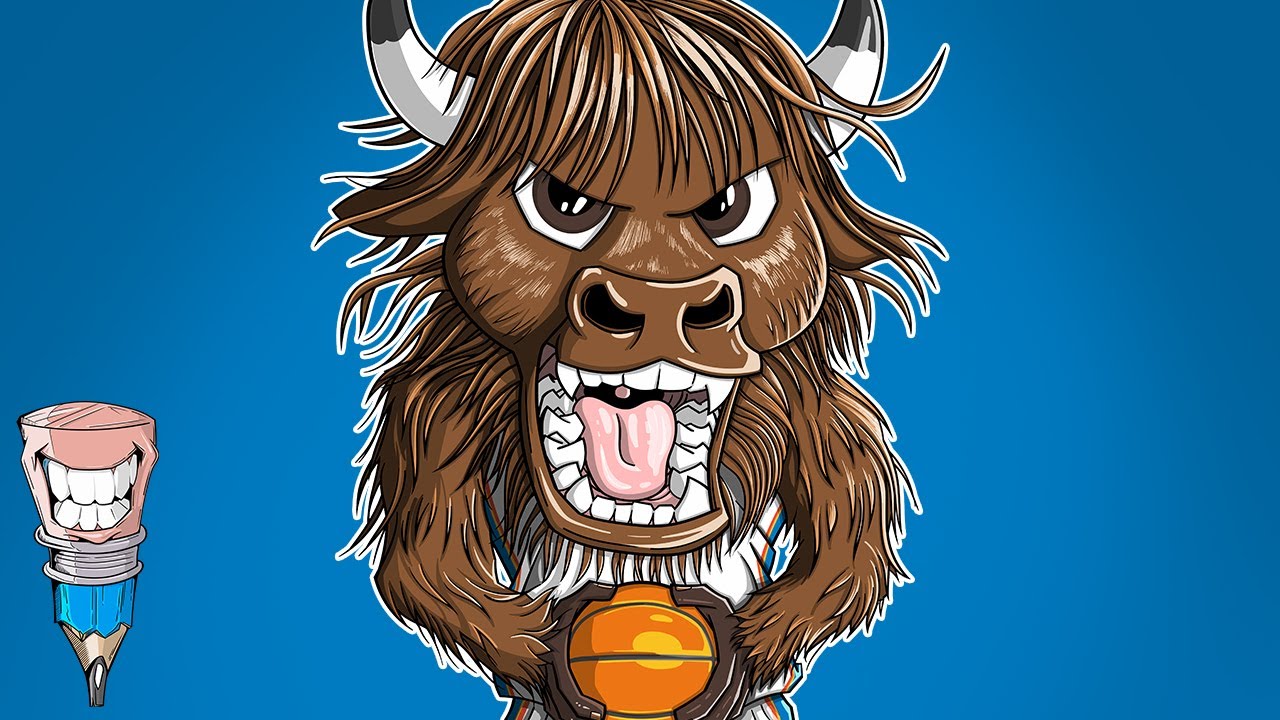 Okc Rumble Drawing How to Draw OKC Mascot Rumble - YouTube