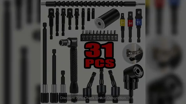 31 Flexible Drill Bit Extension Rotatable Socket Adapter Hex Shank 105° Right Angle Drill Attachment