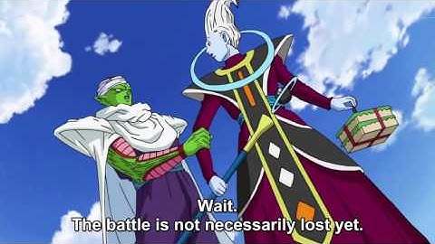 PICCOLO GRABS WHIS & STOPS HIM FROM LEAVING EARTH!