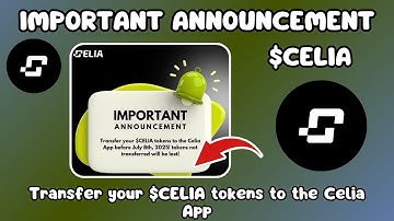 IMPORTANT ANNOUNCEMENT | Transfer your $CELIA tokens to the Celia App before July 8th, 2025! #celia