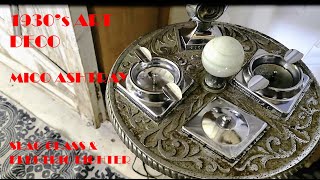 1930 ART DECO ashtray with SLAG GLASS Uranium by MICO. Thrift find fully restored by Ebay auctions