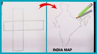 How to draw INDIA map easy way || how to draw INDIA Map step by step || Art and craft- Open Mind