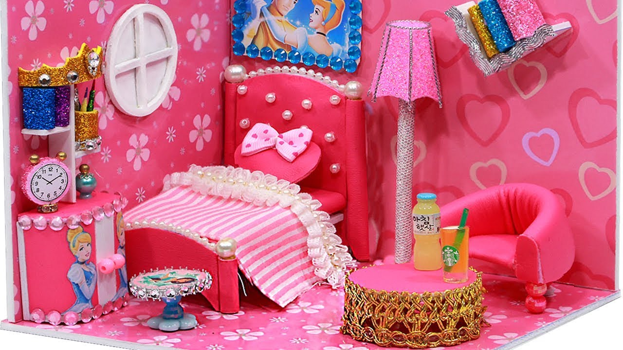 DIY Miniature Barbie Dollhouse For Princess Cinderella 