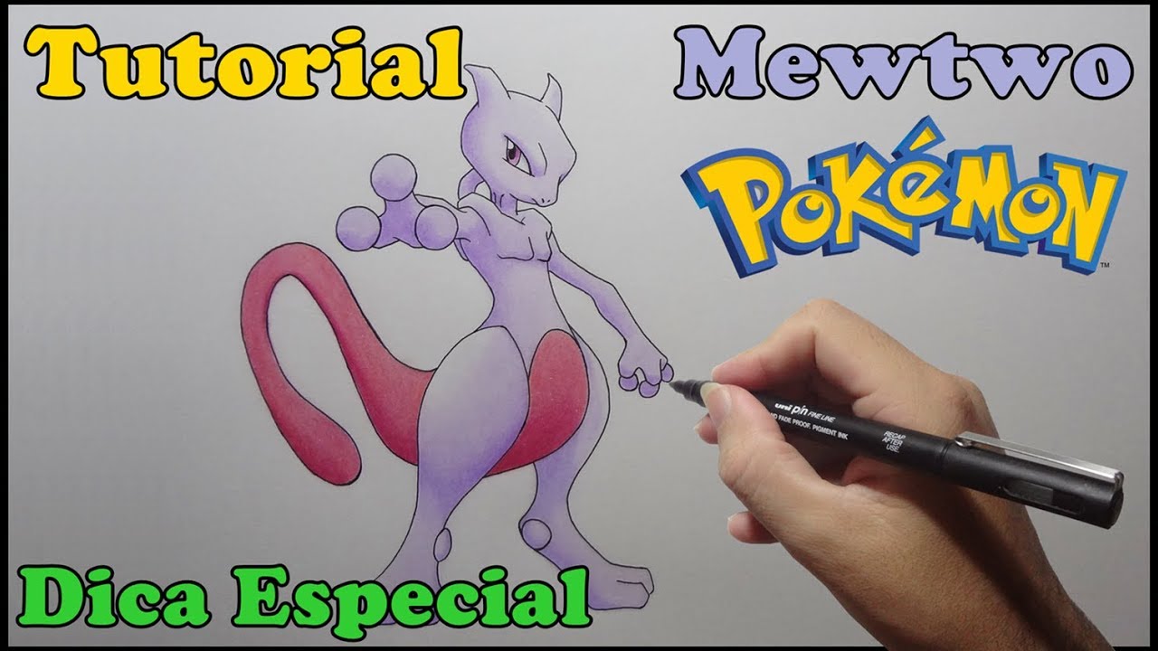 Tutorial de Desenho Mewtwo