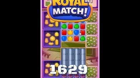 Royal Match Level 1629 - Super Hard Level - No Boosters Gameplay