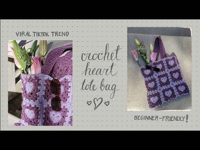 Crochet Heart Bag  Crochet Tote Bag 