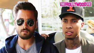 Scott Disick & Tyga Go Luxury Car Shopping After Lunch Together At Il Pastaio In Beverly Hills, CA