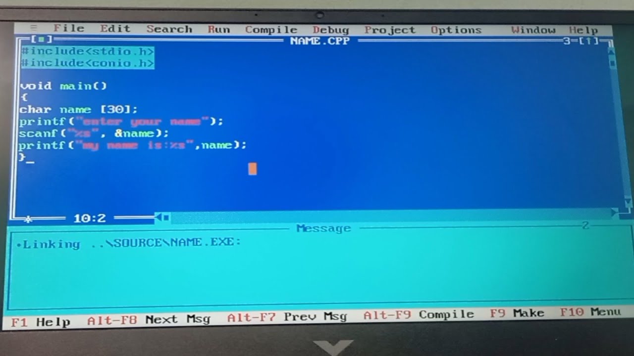 How to print your name in turbo c/c++ ||programing in c BCA sem1 || # ...